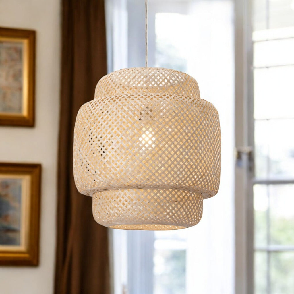Natural Boho Weave Ceiling Lamp-1