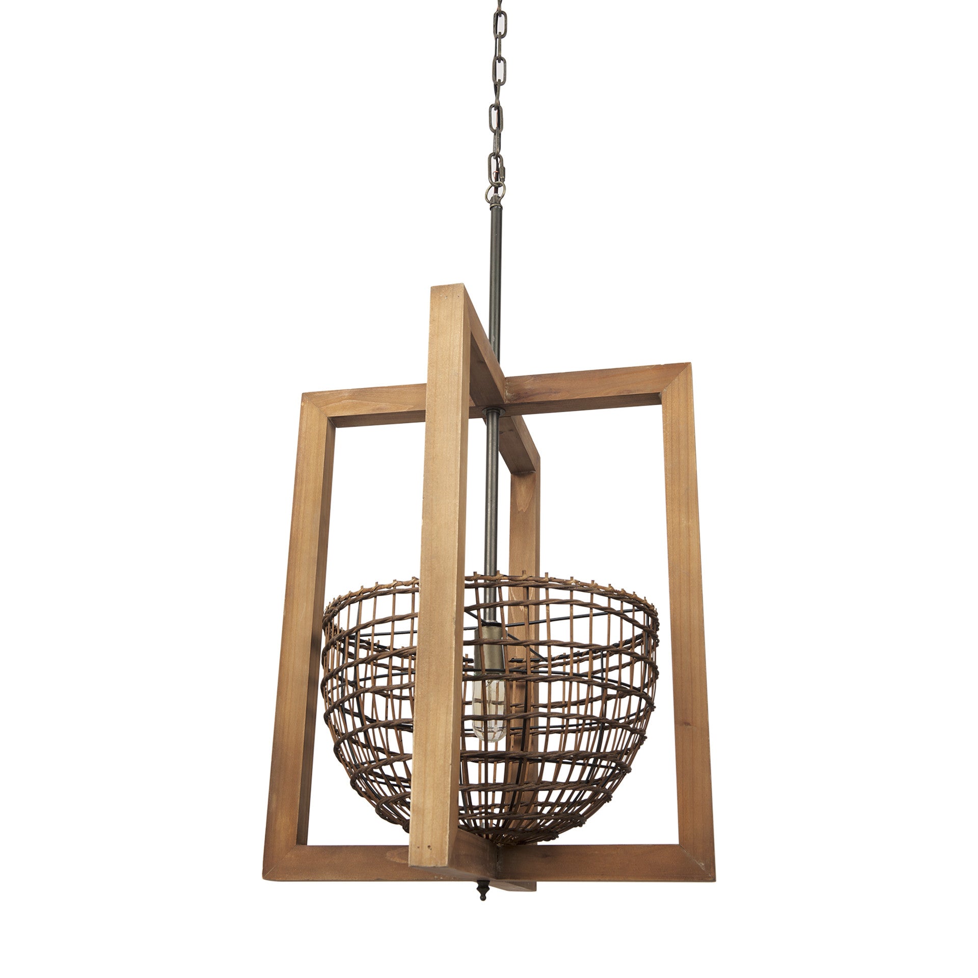Brown Single Metal Dimmable Ceiling Light With Brown Shades-1