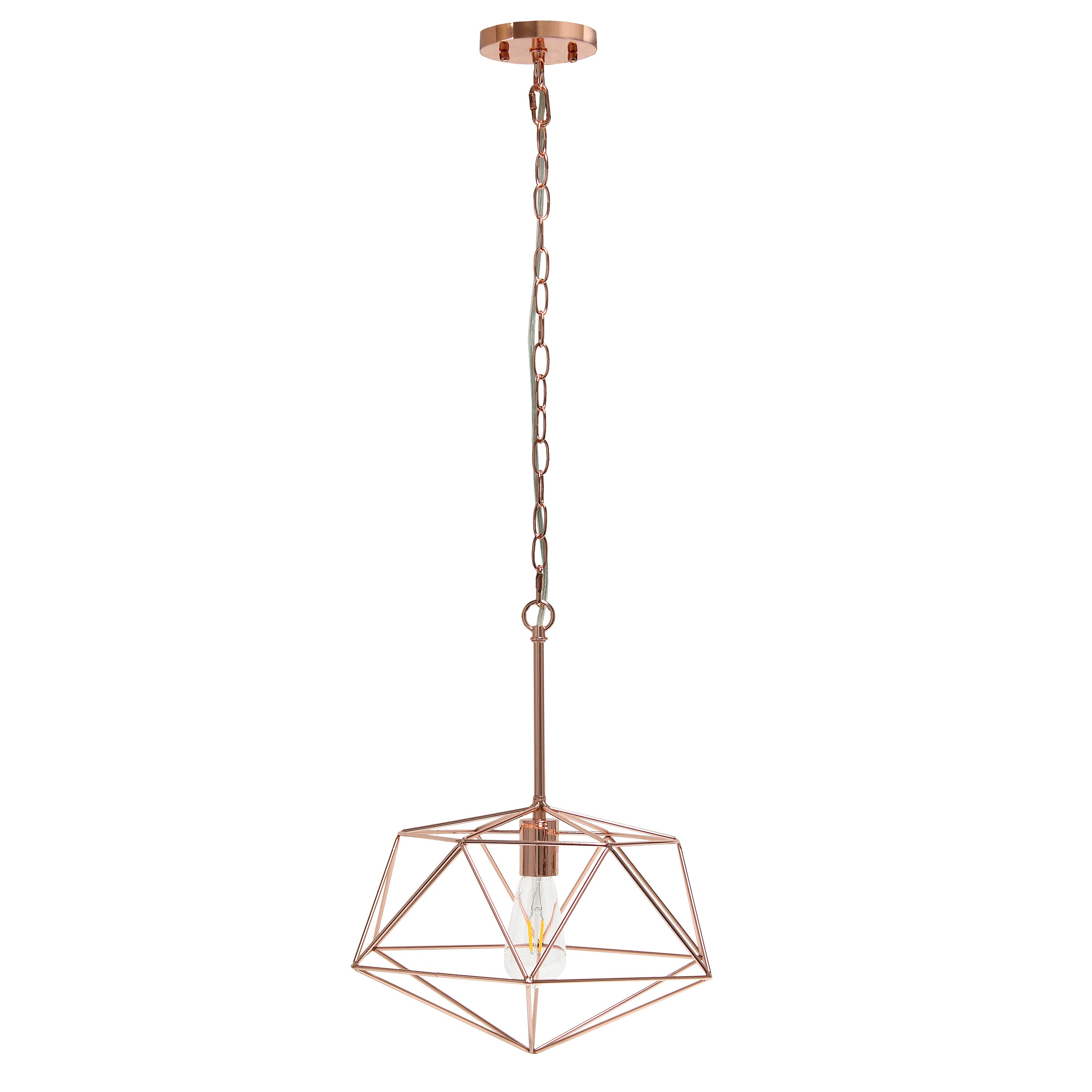 Black Caged Iron Ceiling Light With Black Shades-1