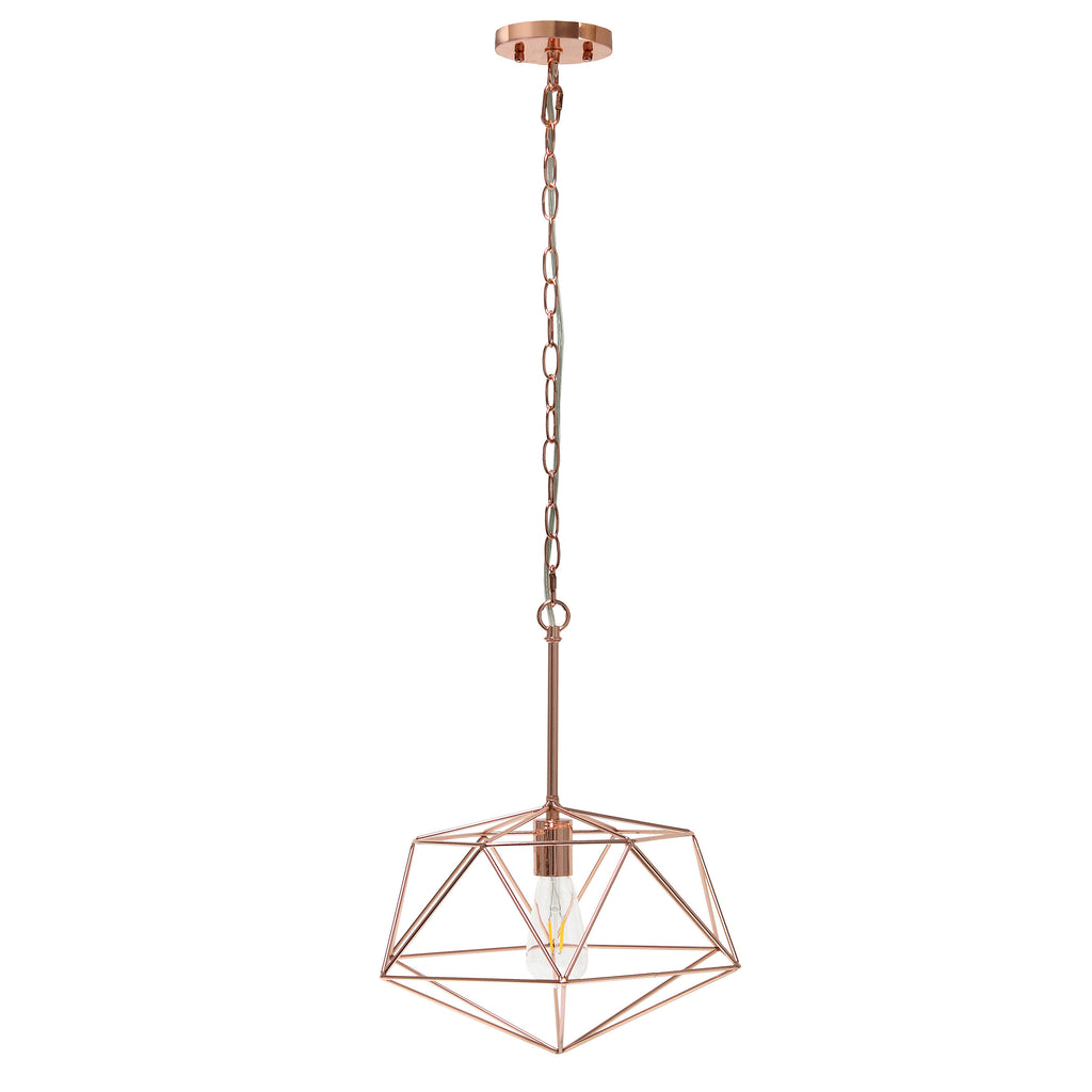 Black Caged Iron Ceiling Light With Black Shades-2
