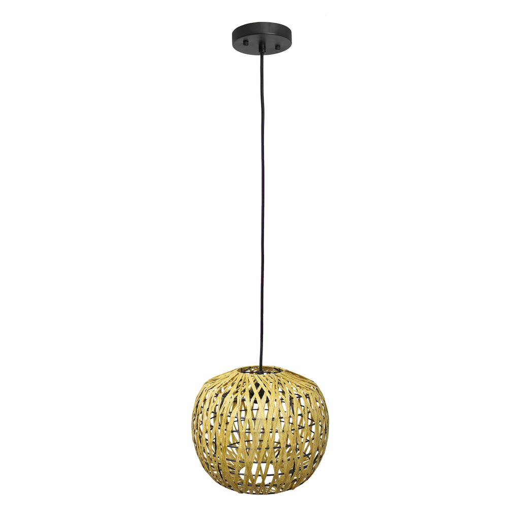 Natural And Black Sphere Hemp Ceiling Light With Natural Shades-1